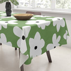 Daisy field - green Tablecloth Gallery Image 3
