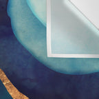 Abstract Blue with Gold Wall Tapestry Gallery Image 3