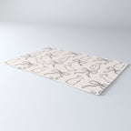 Ribbon Bows and Bunnies in Black and Linen White Rug Gallery Image 3