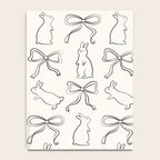 Ribbon Bows and Bunnies in Black and Linen White Notebook Gallery Image 4