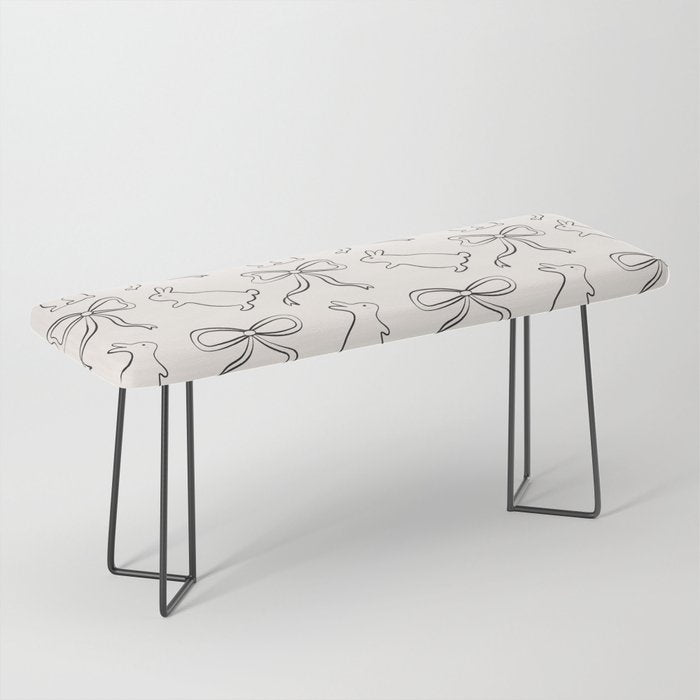 Ribbon Bows and Bunnies in Black and Linen White Bench Gallery Image 1