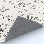 Ribbon Bows and Bunnies in Black and Linen White Rug Gallery Image 4