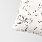 Ribbon Bows and Bunnies in Black and Linen White Pillow Sham Gallery Image 4