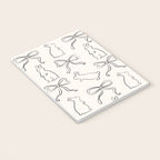 Ribbon Bows and Bunnies in Black and Linen White Notebook Gallery Image 3