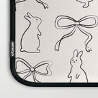 Ribbon Bows and Bunnies in Black and Linen White Laptop Sleeve Gallery Image 3