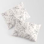 Ribbon Bows and Bunnies in Black and Linen White Pillow Sham Gallery Image 3