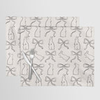 Ribbon Bows and Bunnies in Black and Linen White Placemat Gallery Image 1