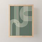 Minimalist Lines in Forest Green Mini Art Print Gallery Image 1