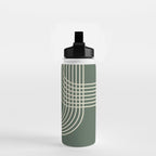 Minimalist Lines in Forest Green Water Bottle Gallery Image 2