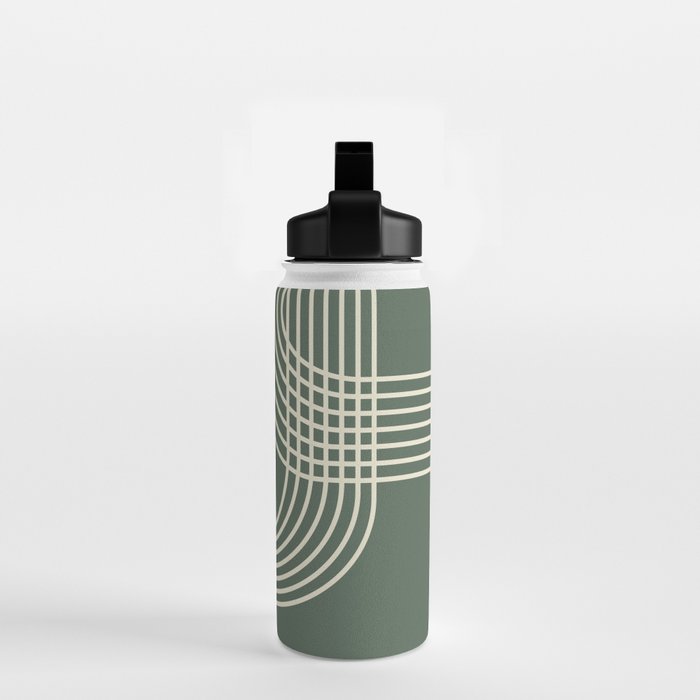 Minimalist Lines in Forest Green Water Bottle Gallery Image 2