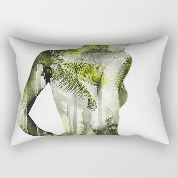 Tropical Woman Rectangular Pillow Gallery Image 2