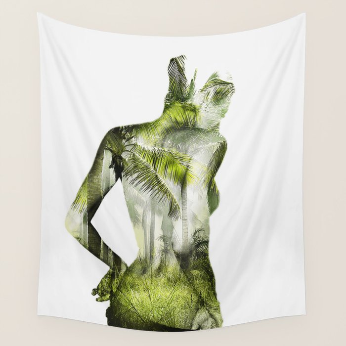 Tropical Woman Wall Tapestry Gallery Image 1