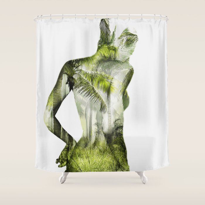 Tropical Woman Shower Curtain Gallery Image 1