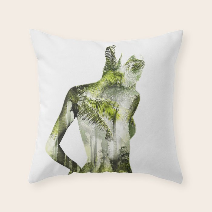 Tropical Woman Throw Pillow Gallery Image 6