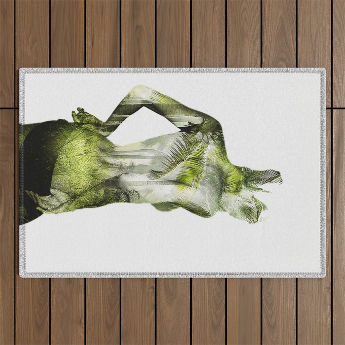 Tropical Woman Outdoor Rug Gallery Image 1