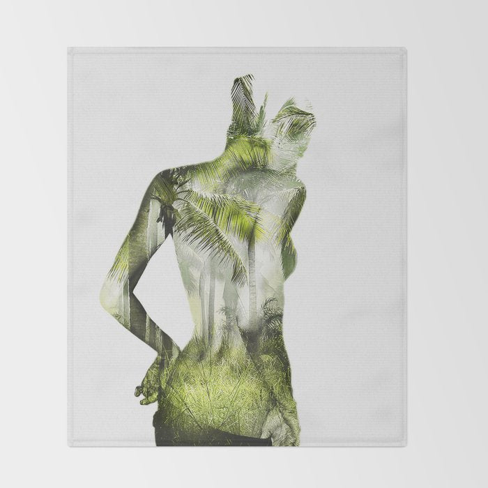 Tropical Woman Throw Blanket Gallery Image 2