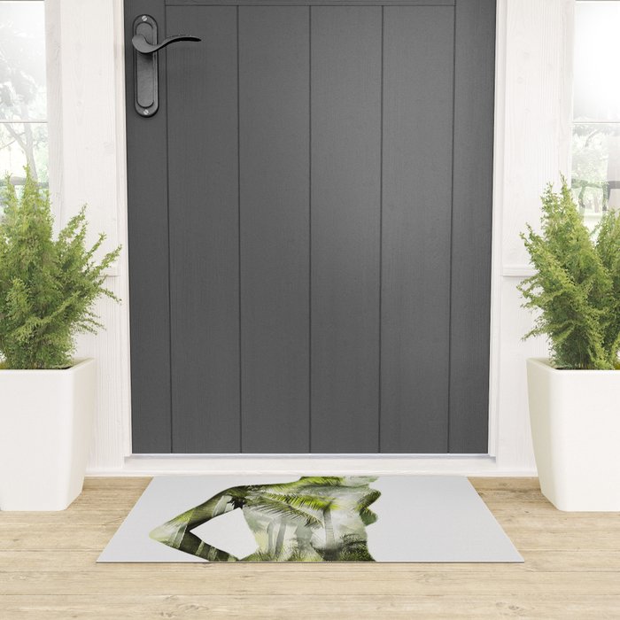 Tropical Woman Welcome Mat Gallery Image 3