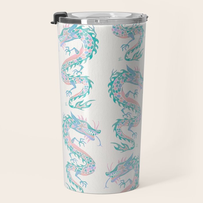 Chinese Dragon â 90s Pastel Palette Travel Mug Gallery Image 3