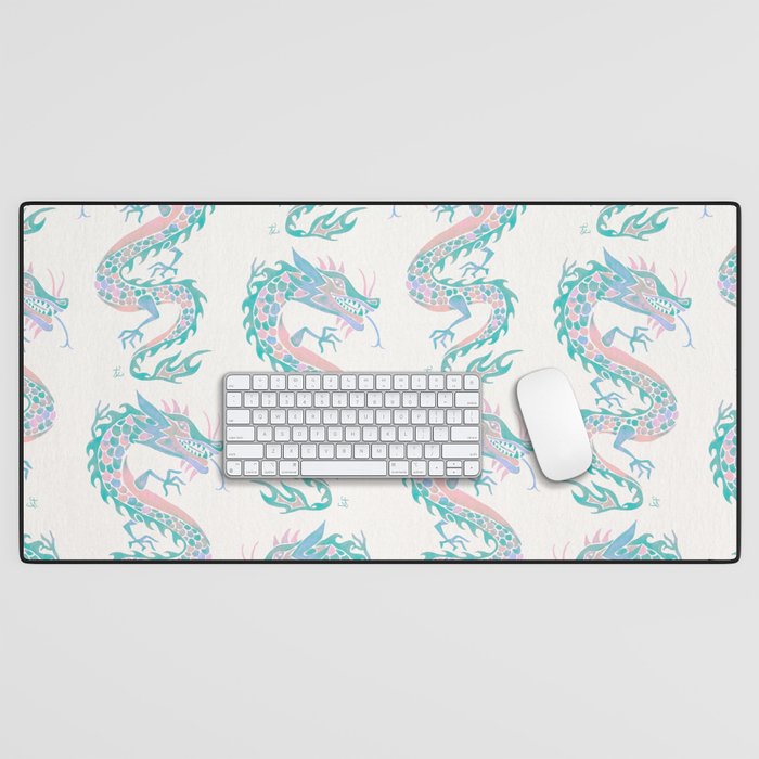 Chinese Dragon â 90s Pastel Palette Desk Mat Gallery Image 1