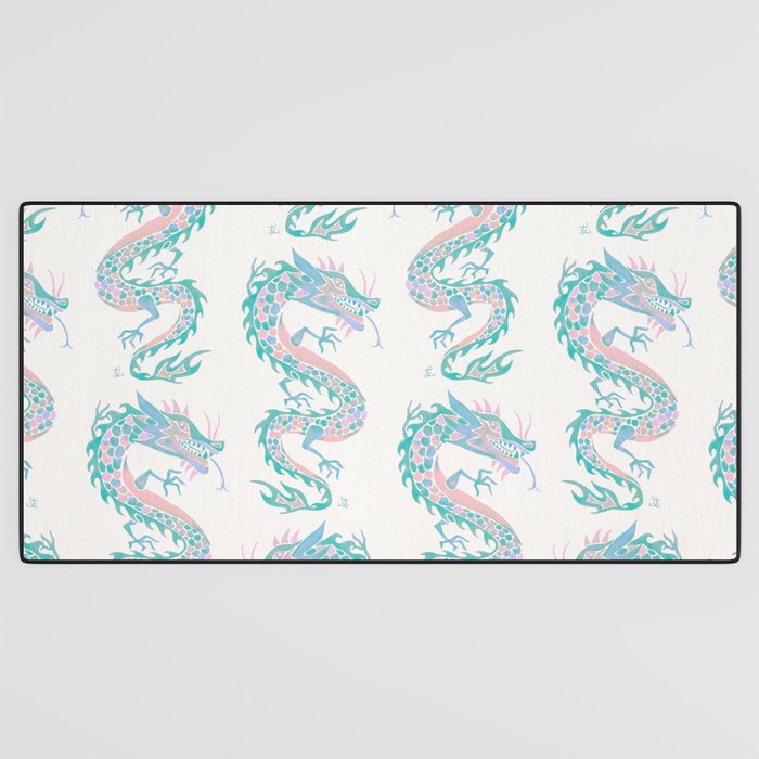 Chinese Dragon â 90s Pastel Palette Desk Mat Gallery Image 3