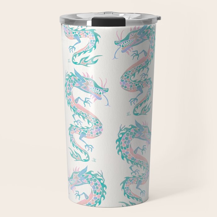 Chinese Dragon â 90s Pastel Palette Travel Mug Gallery Image 1