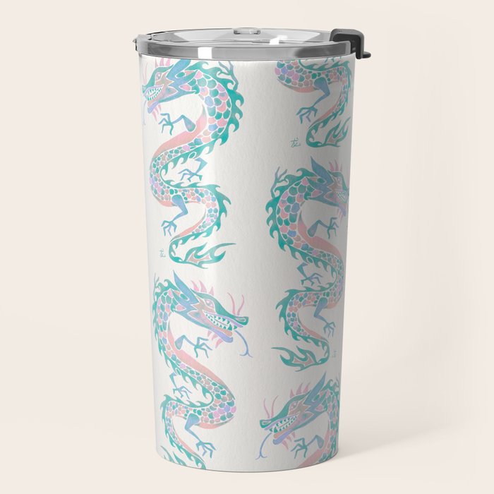 Chinese Dragon â 90s Pastel Palette Travel Mug Gallery Image 2