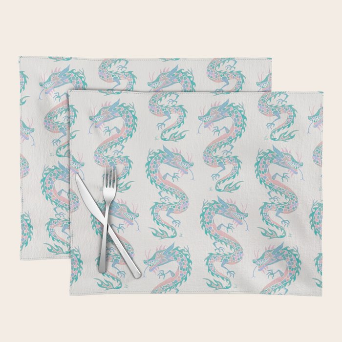 Chinese Dragon â 90s Pastel Palette Placemat Gallery Image 1