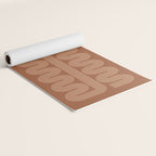 Geometric Lines in Terracotta and Beige 76 (Mid century Midern Rainbow Abstract) Yoga Mat Gallery Image 2