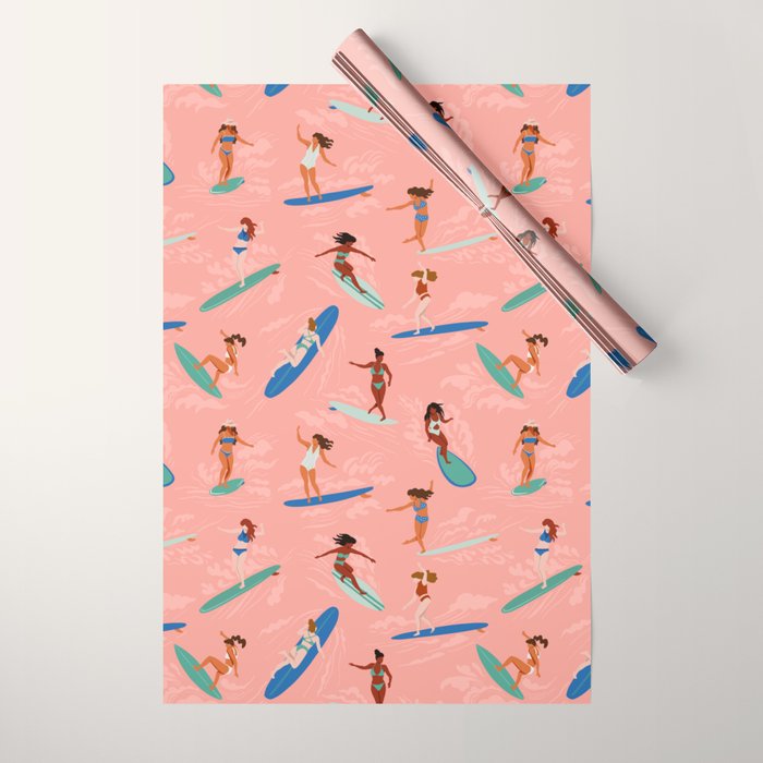 Surfer Girls Wrapping Paper