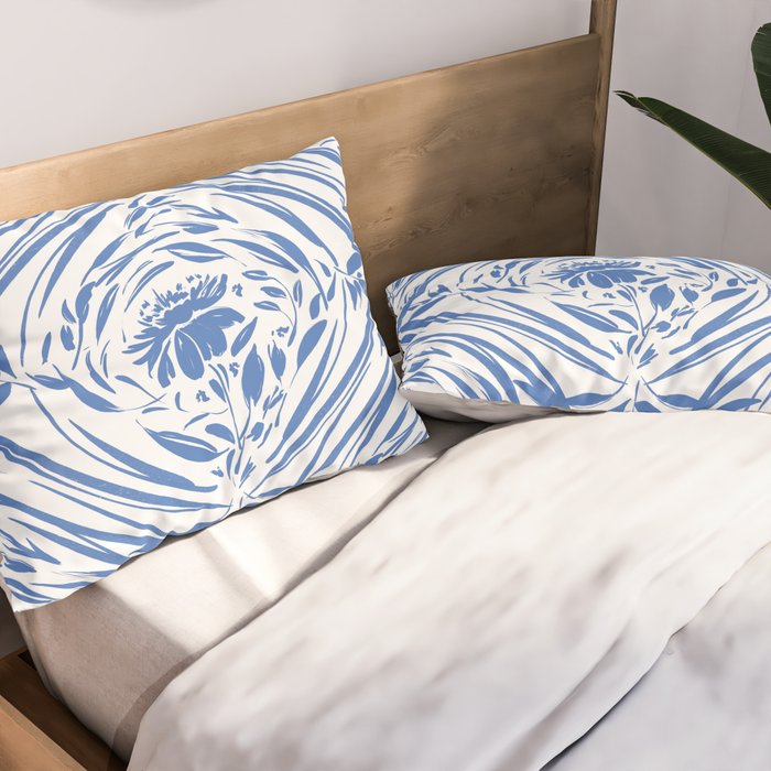 Floral pleasure pattern BW Pillow Sham Gallery Image 2