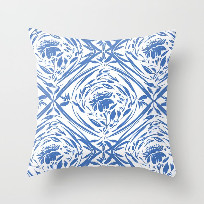 Floral pleasure pattern BW Throw Pillow Gallery Image 6