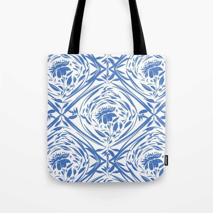Floral pleasure pattern BW Tote Bag Gallery Image 1