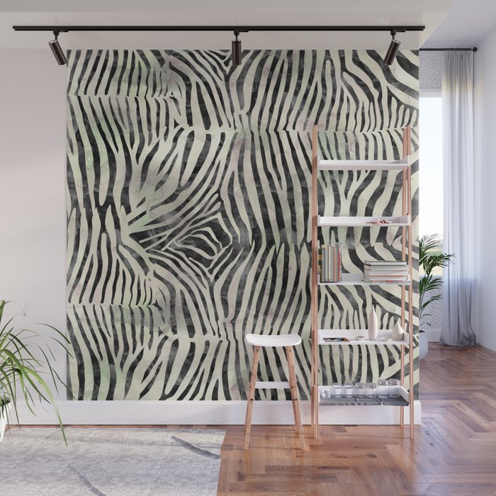 Zebra Print Wall Mural Gallery Image 1
