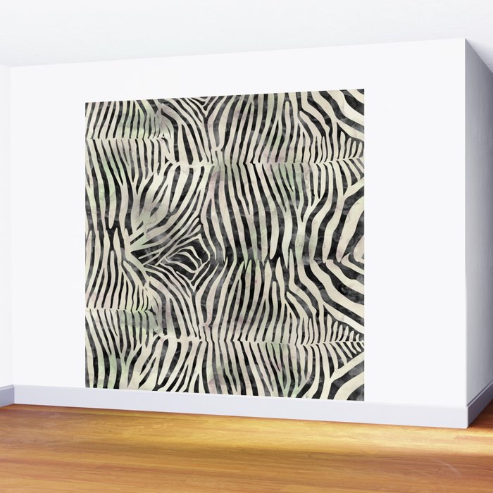 Zebra Print Wall Mural Gallery Image 2