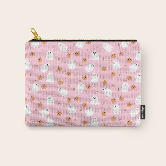  Cute Ghost Pumpkin Pink Halloween Carry All Pouch Gallery Image 1