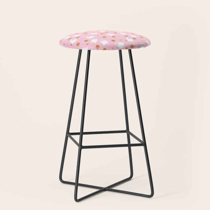  Cute Ghost Pumpkin Pink Halloween Stool Gallery Image 1