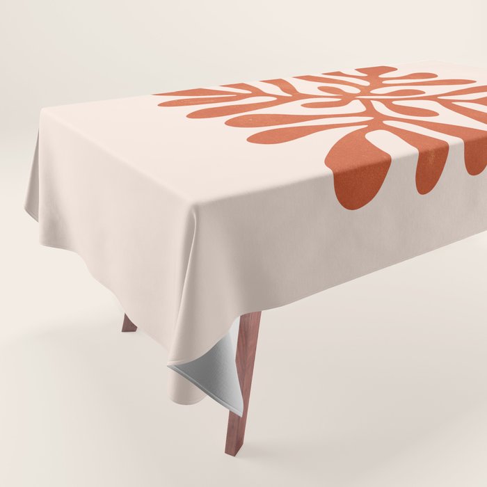 Nature Leaf Cutouts III: Terracotta Edition | Mid-Century Henri Matisse Series Tablecloth Gallery Image 1