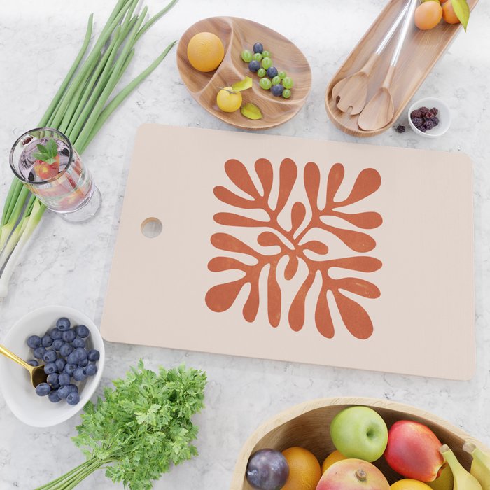 Nature Leaf Cutouts III: Terracotta Edition | Mid-Century Henri Matisse Series Cutting Board Gallery Image 2