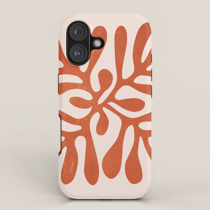 Nature Leaf Cutouts III: Terracotta Edition | Mid-Century Henri Matisse Series iPhone Case Gallery Image 1