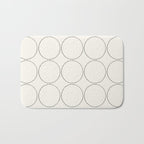 Minimalist Dotted Circles in Black and White Bath Mat Gallery Image 1