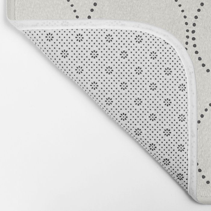Minimalist Dotted Circles in Black and White Bath Mat Gallery Image 2