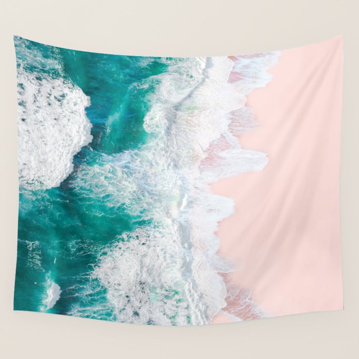 Pink Sand Beach Wall Tapestry Gallery Image 4