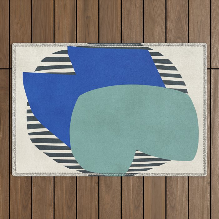 Modern abstract shape N02 Outdoor Rug Gallery Image 1