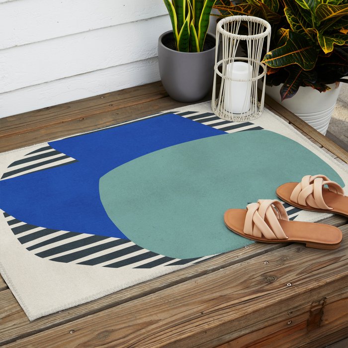 Modern abstract shape N02 Outdoor Rug Gallery Image 2
