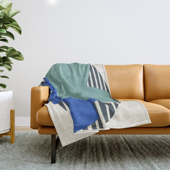 Modern abstract shape N02 Throw Blanket Gallery Image 1
