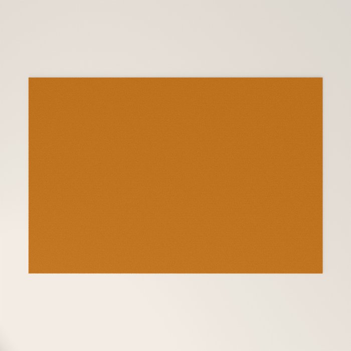 Retro Orange Solid Color Welcome Mat Gallery Image 1