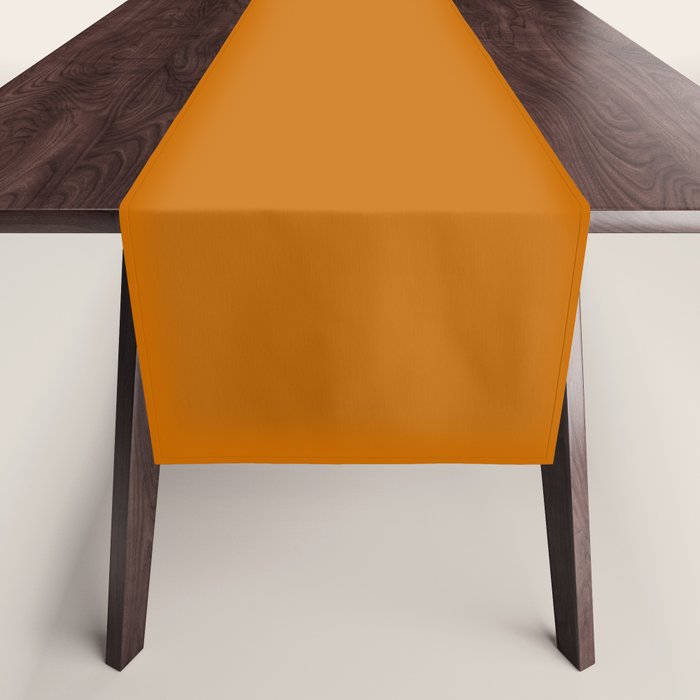 Retro Orange Solid Color Table Runner Gallery Image 1