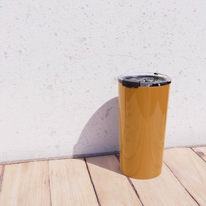 Retro Orange Solid Color Travel Mug Gallery Image 4