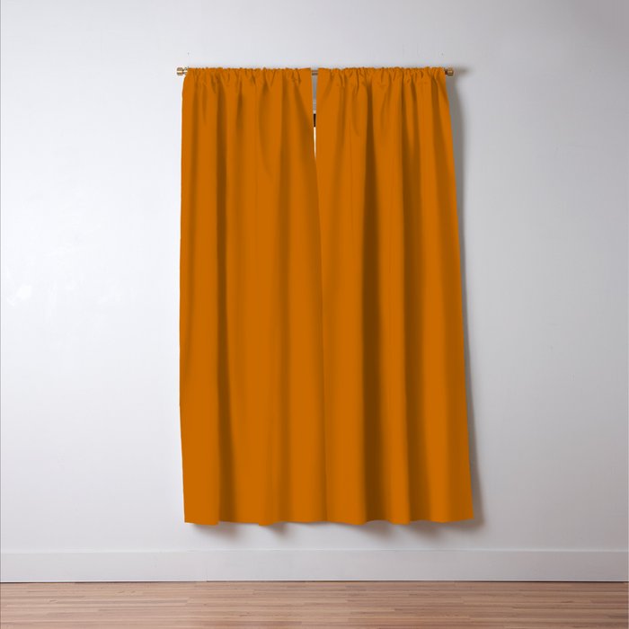 Retro Orange Solid Color Window Curtain Gallery Image 3