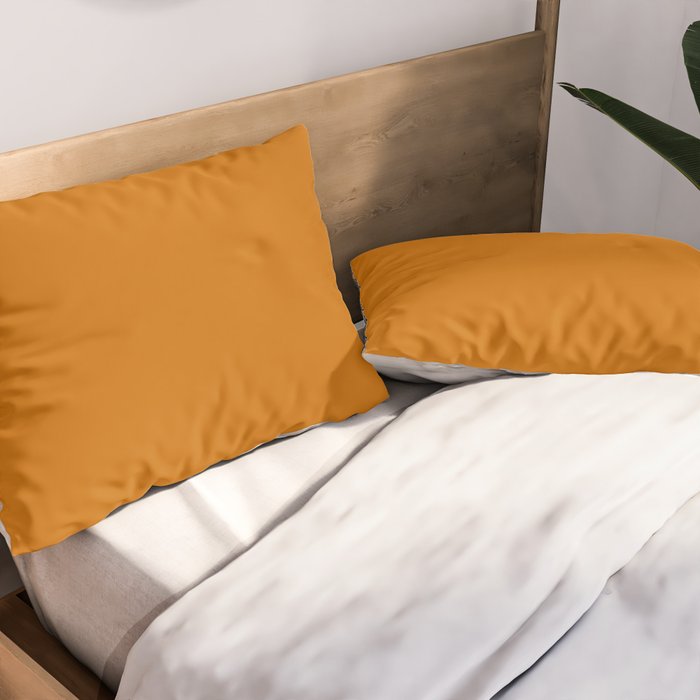 Retro Orange Solid Color Pillow Sham Gallery Image 2